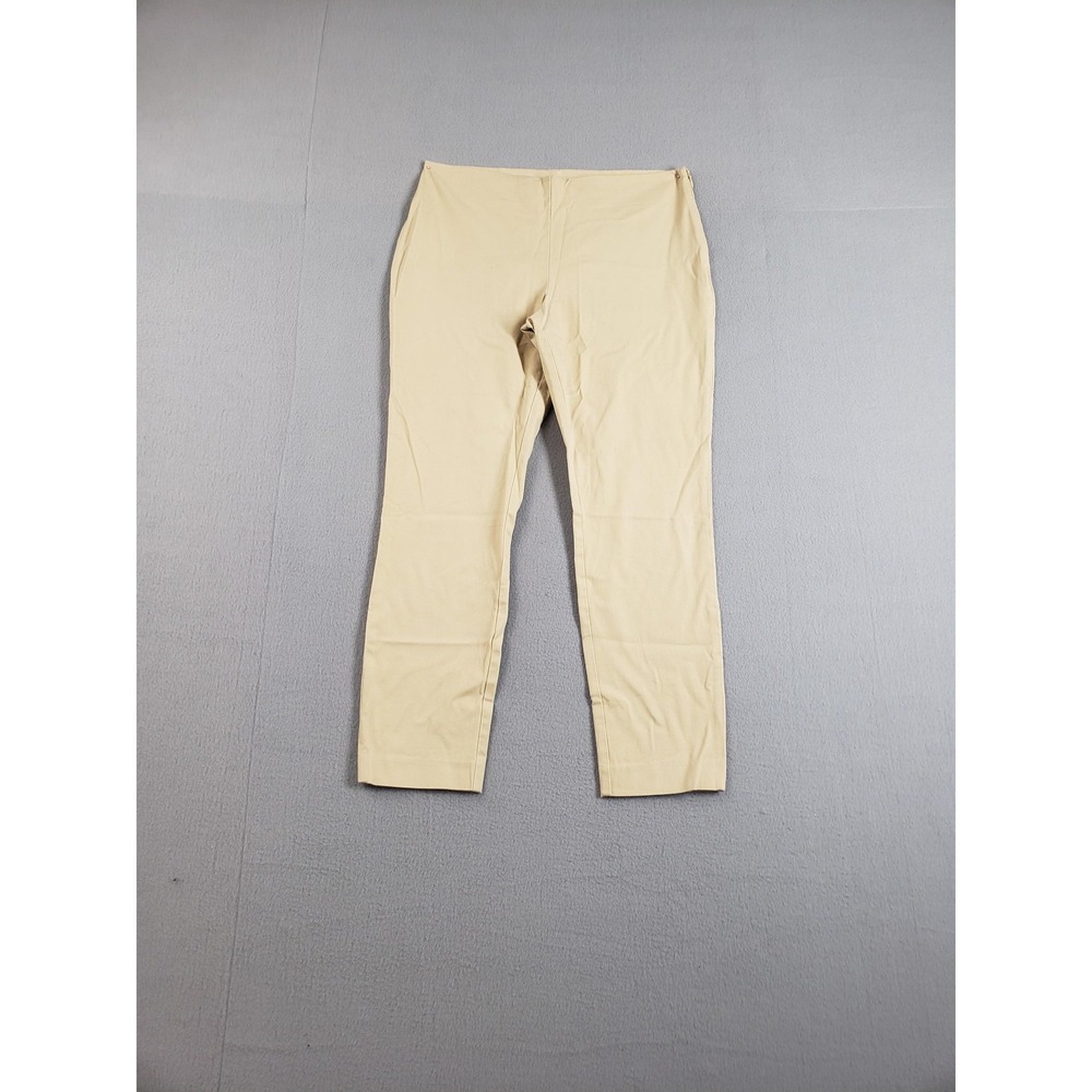 Lauren Ralph Lauren Pants Womens 10 Beige Twill Slim‎ Leg Side Zip Dress Work